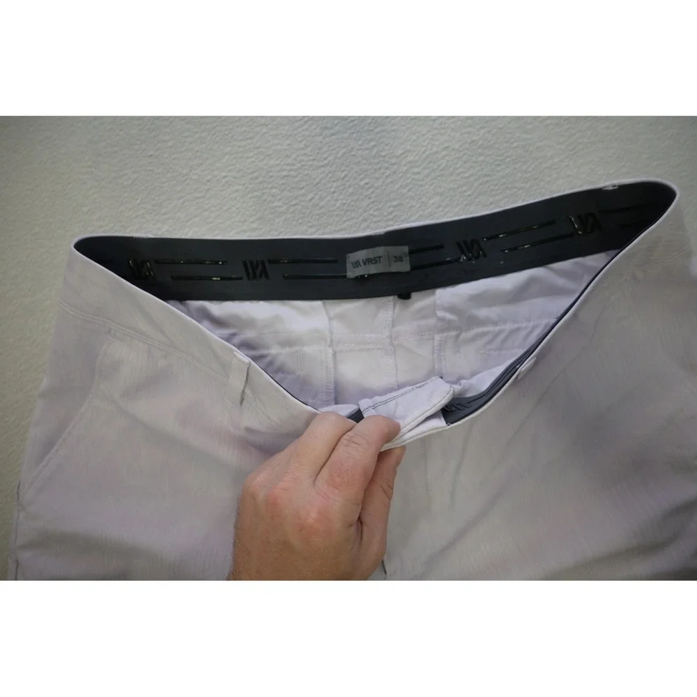 VRST Golf Shorts Mens 38 Lavender Wave Striped Performance Stretch‎ Excellent